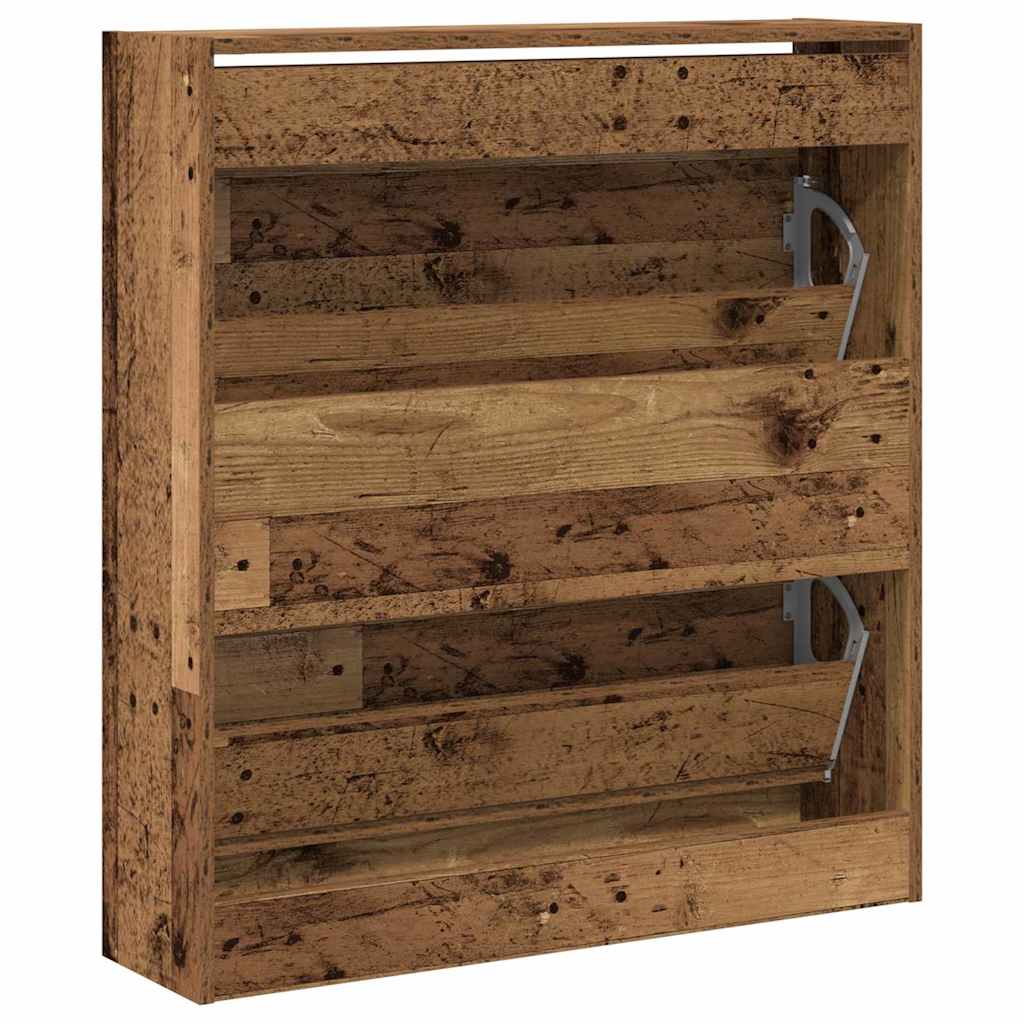 Schuhschrank mit Tür Altholz 80 x 21 x 87.5 cm Holzwerkstoff