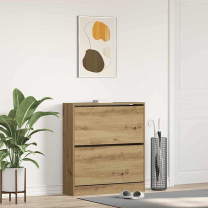 Schuhschrank 80 x 21 x 87,5 cm Holzwerkstoff Geräucherte Eiche