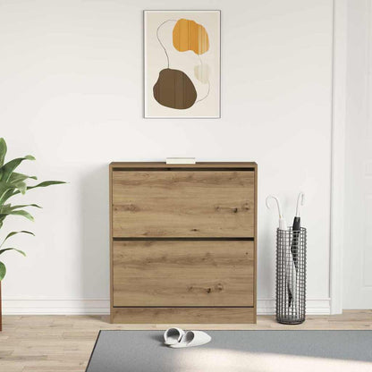 Schuhschrank 80 x 21 x 87,5 cm Holzwerkstoff Geräucherte Eiche