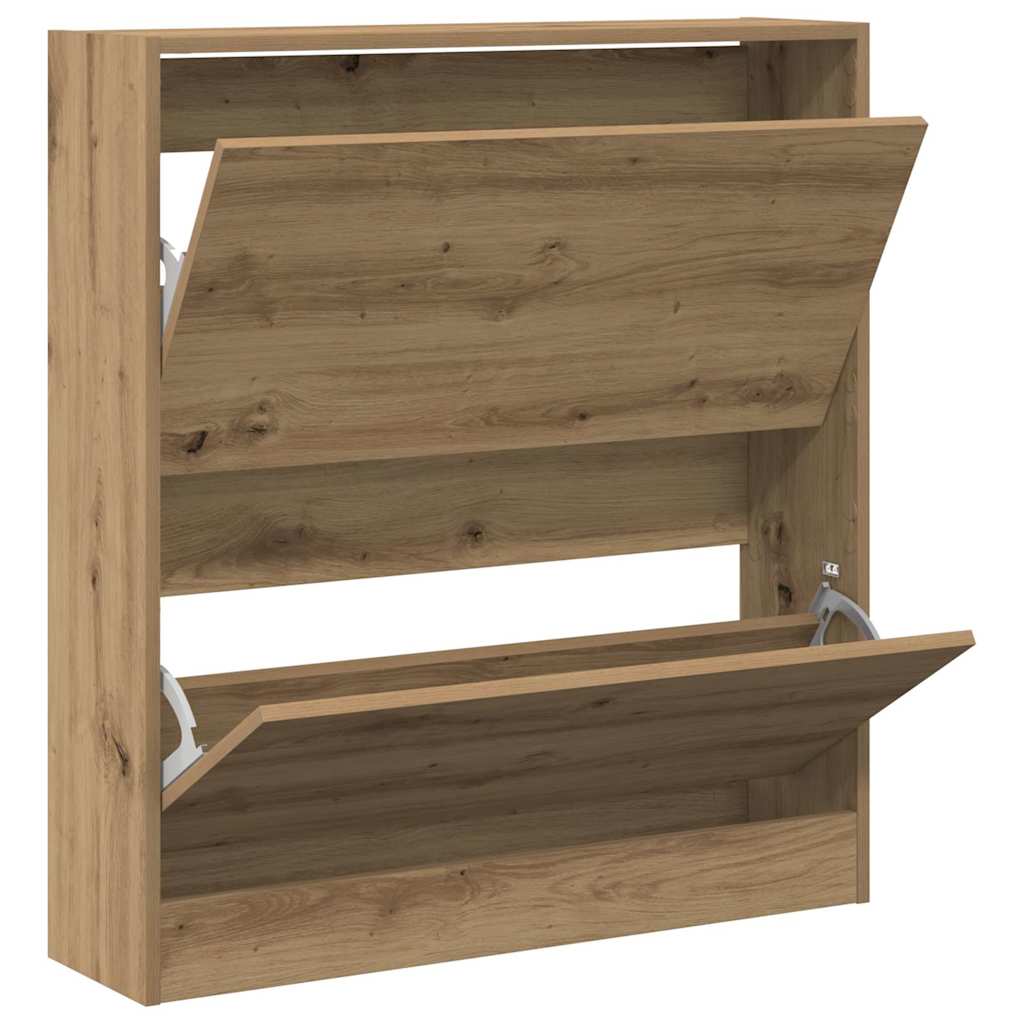 Schuhschrank Räuchereiche 80 x 21 x 87.5 cm Holzwerkstoff