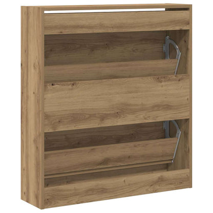 Schuhschrank 80 x 21 x 87,5 cm Holzwerkstoff Geräucherte Eiche