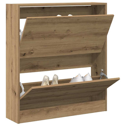 Schuhschrank 80 x 21 x 87,5 cm Holzwerkstoff Geräucherte Eiche