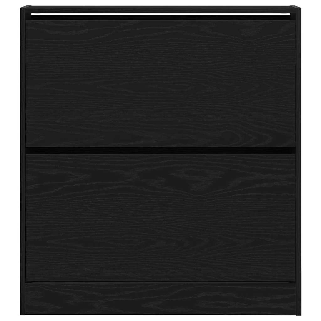 Schuhschrank mit Tür Schwarz Eichen-Optik 80 x 21 x 87.5 cm