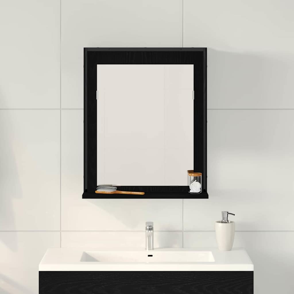 Spiegel Schwarz Eichen-Optik 50 x 12 x 60 cm