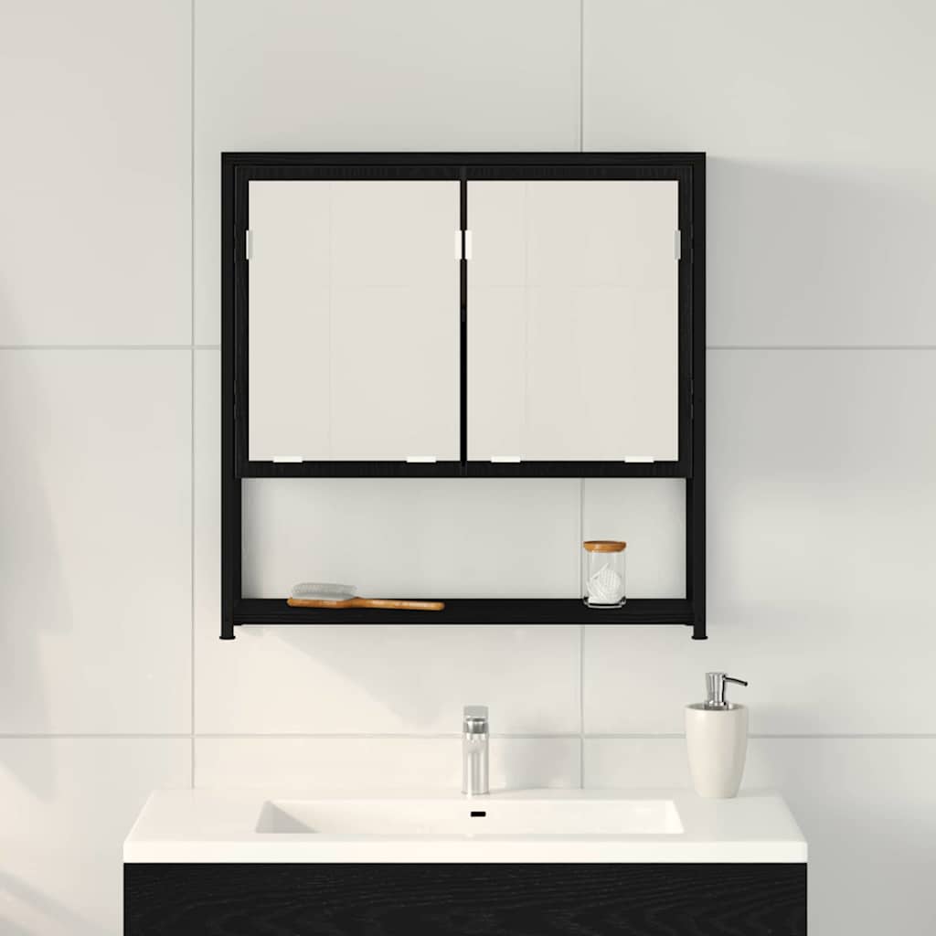 Spiegelschrank Schwarz Eichen-Optik 60 x 16 x 60 cm