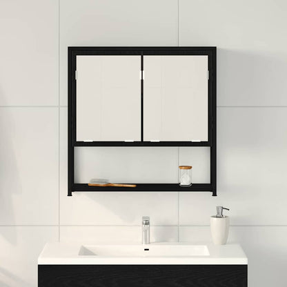 Spiegelschrank Schwarz Eichen-Optik 60 x 16 x 60 cm