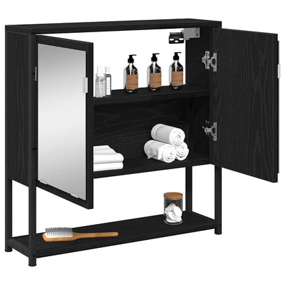 Spiegelschrank Schwarz Eichen-Optik 60 x 16 x 60 cm