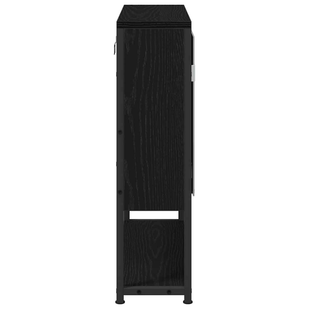 Spiegelschrank Schwarz Eichen-Optik 60 x 16 x 60 cm