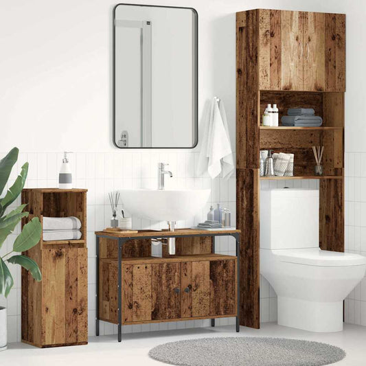 Waschbeckenunterschrank Altholz 80 x 30 x 60 cm Holzwerkstoff
