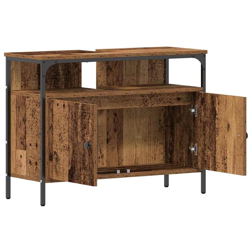 Waschbeckenunterschrank Altholz 80 x 30 x 60 cm Holzwerkstoff