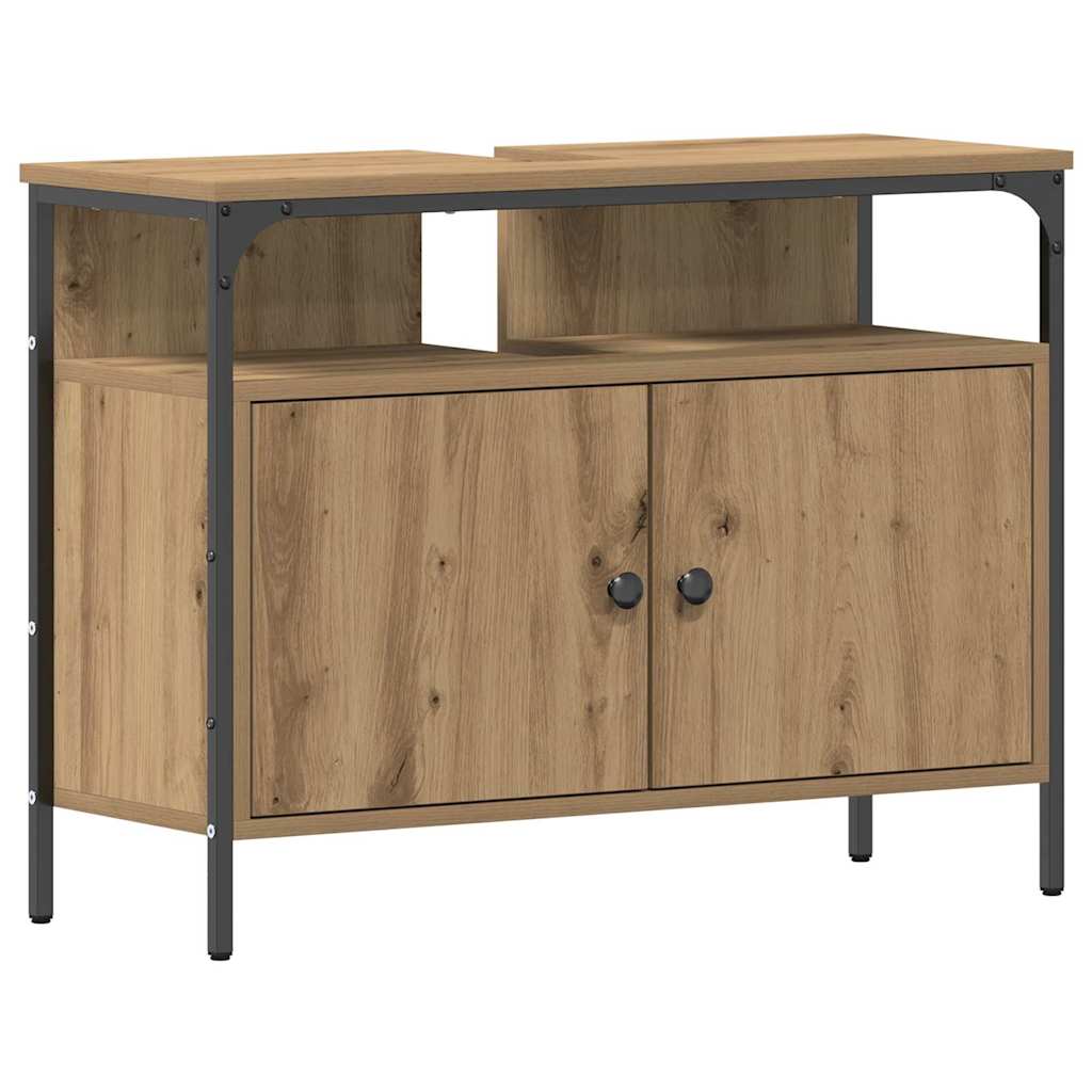 Waschbeckenunterschrank Eiche handwerklich 80 x 30 x 60 cm