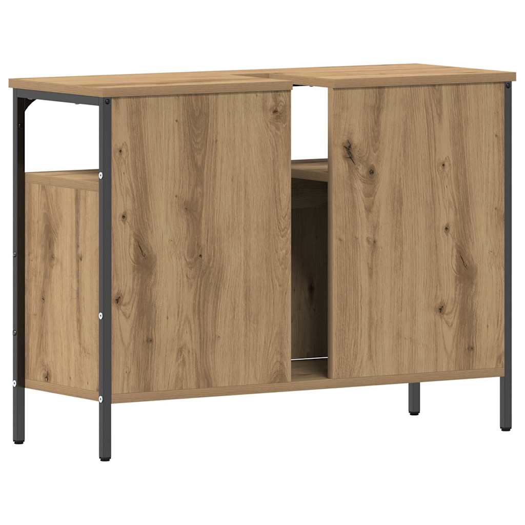 Waschbeckenunterschrank Eiche handwerklich 80 x 30 x 60 cm