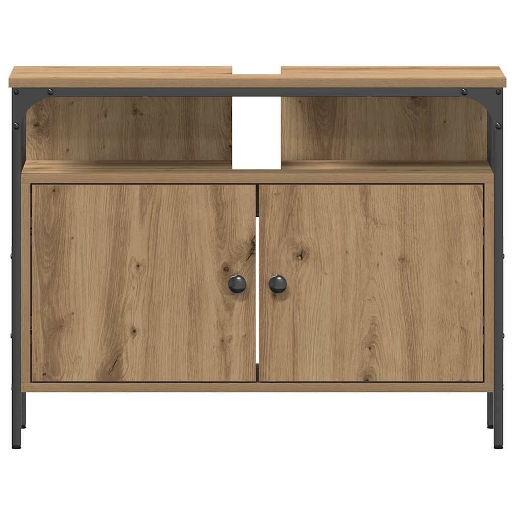 Waschbeckenunterschrank Eiche handwerklich 80 x 30 x 60 cm