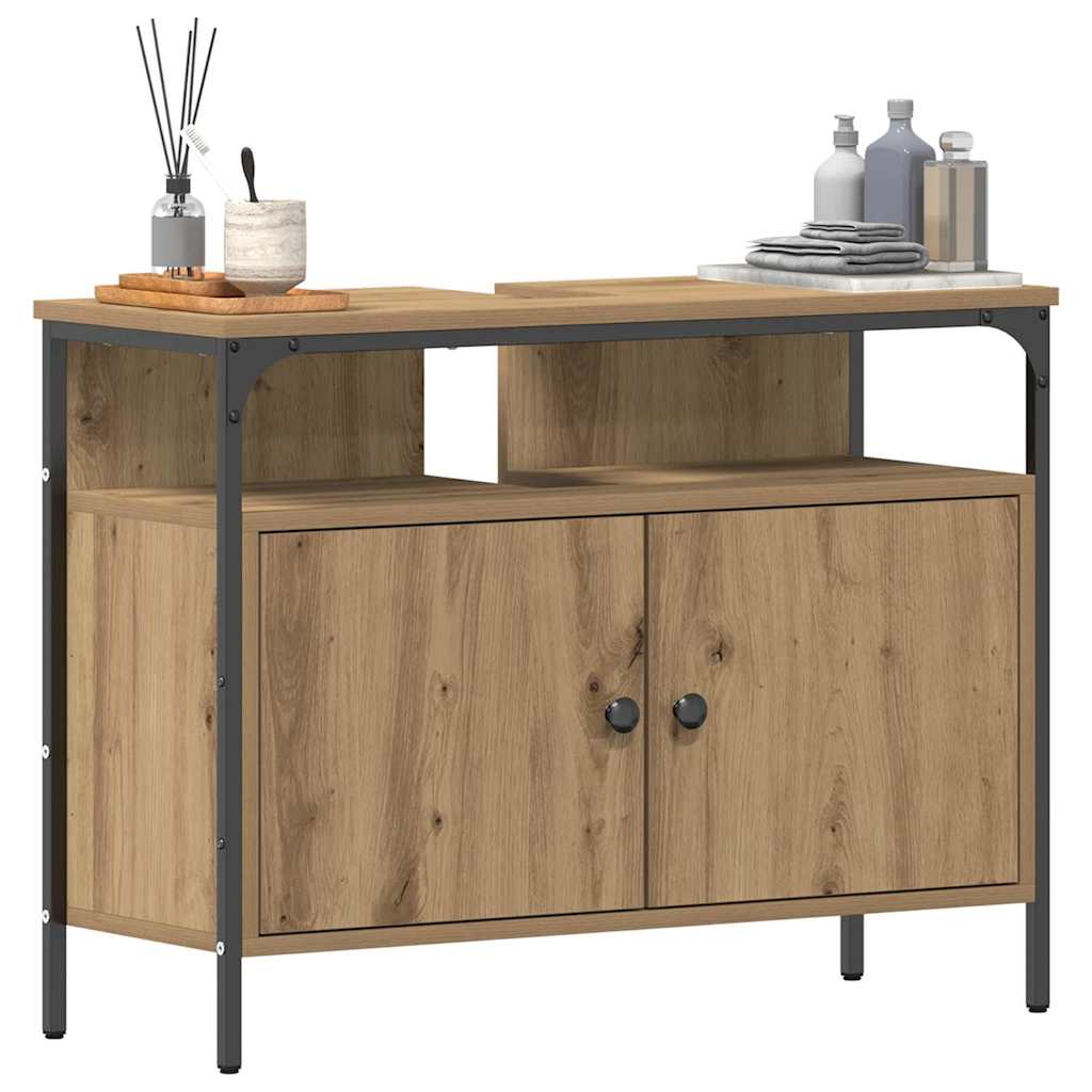 Waschbeckenunterschrank Eiche handwerklich 80 x 30 x 60 cm