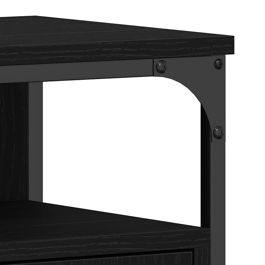 Waschbeckenunterschrank mit Tür Schwarze Eiche 80 x 30 x 60 cm