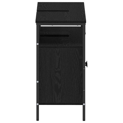 Waschbeckenschrank Schwarz Eichen-Optik 80 x 30 x 60 cm