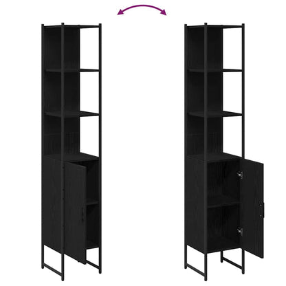 Badezimmerschrank Schwarz Eichen-Optik 33 x 33 x 185,5 cm