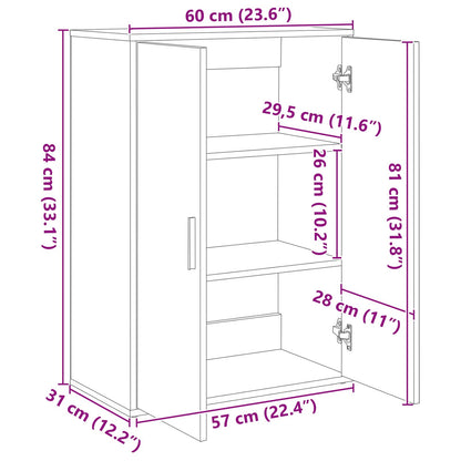 Sideboard Schwarz Eichen-Optik 60 x 31 x 84 cm Holzwerkstoff