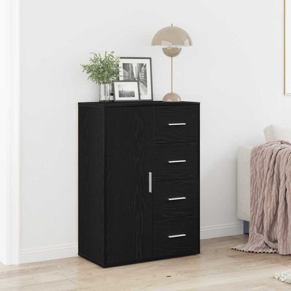 Sideboard Schwarz Eichen-Optik 60 x 31 x 84 cm Holzwerkstoff