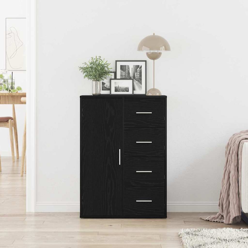 Sideboard Schwarz Eichen-Optik 60 x 31 x 84 cm Holzwerkstoff