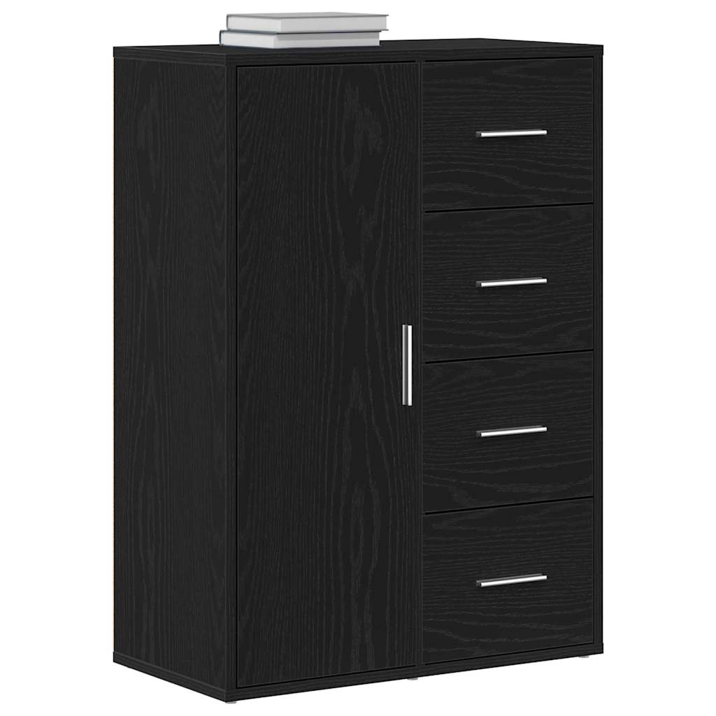 Sideboard Schwarz Eichen-Optik 60 x 31 x 84 cm Holzwerkstoff