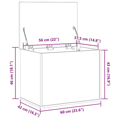 Aufbewahrungsbox Schwarz Eichen-Optik 60 x 42 x 46 cm