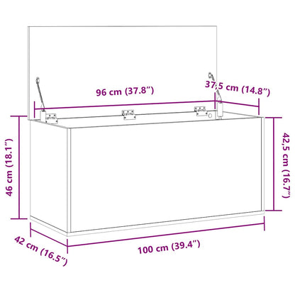 Aufbewahrungsbox Schwarz Eichen-Optik 100 x 42 x 46 cm