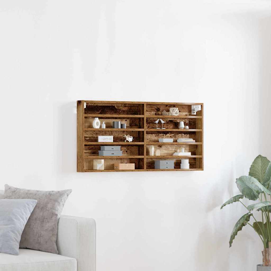 Vitrine Wandhalterung Altholz 100 x 8,5 x 50 cm Holzwerkstoff