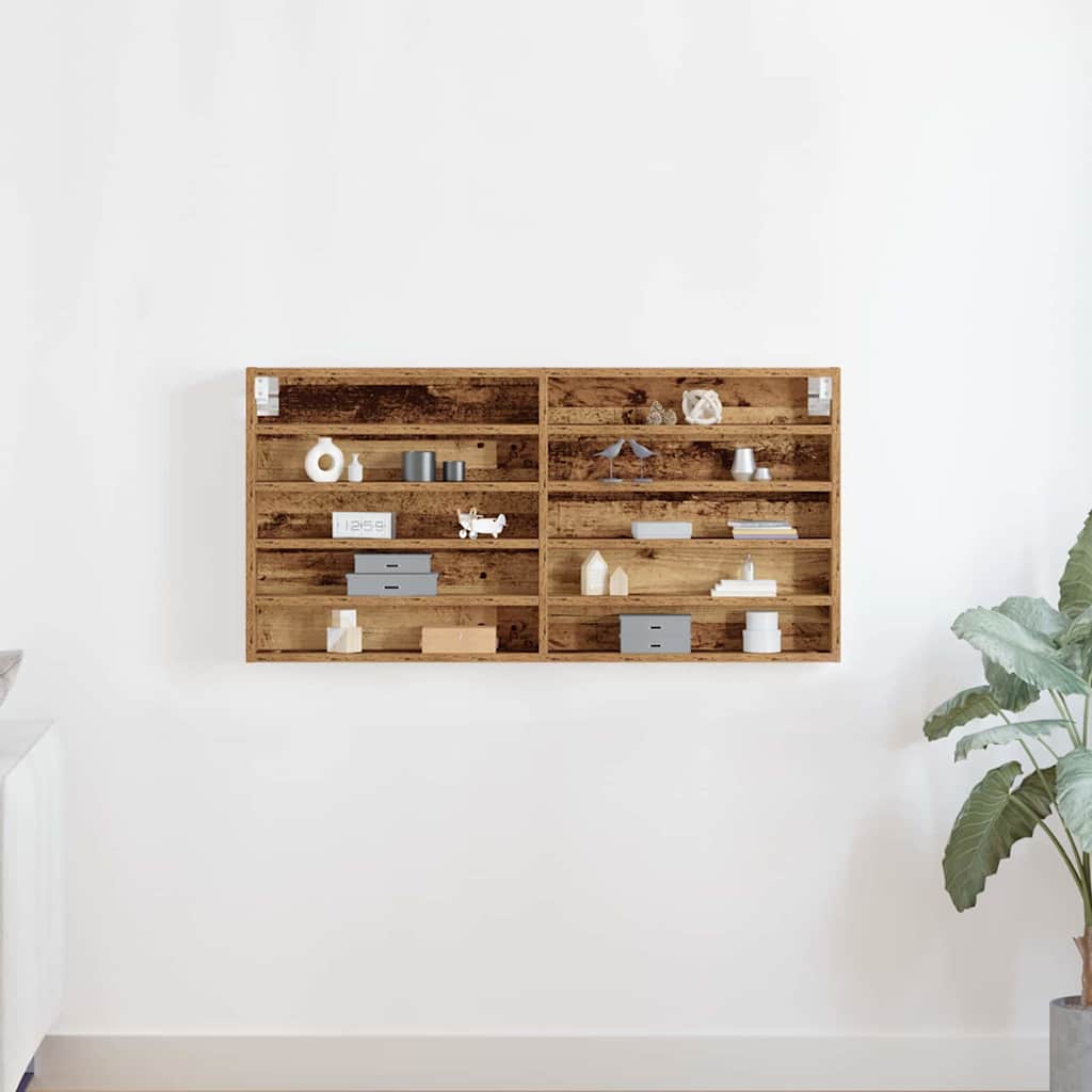 Vitrine Wandhalterung Altholz 100 x 8,5 x 50 cm Holzwerkstoff