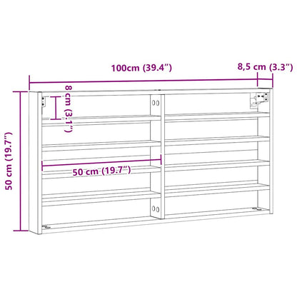 Vitrine Wandhalterung Artisan-Eiche 100 x 8,5 x 50 cm