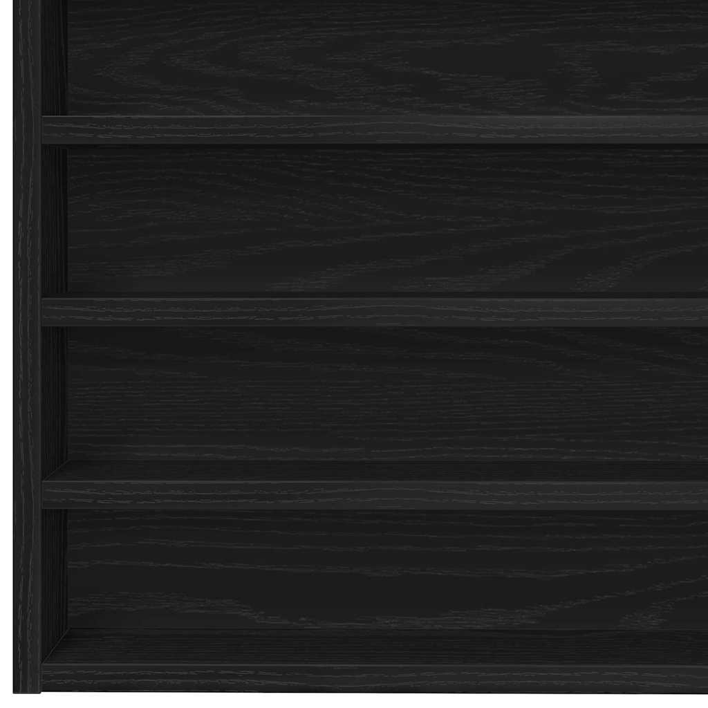 Vitrine Wandhalterung Schwarz Eichen-Optik 100 x 8,5 x 50 cm
