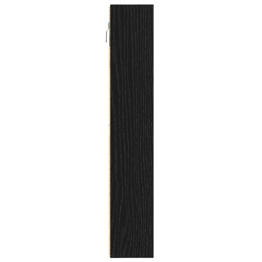 Vitrine Wandhalterung Schwarz Eichen-Optik 100 x 8,5 x 50 cm