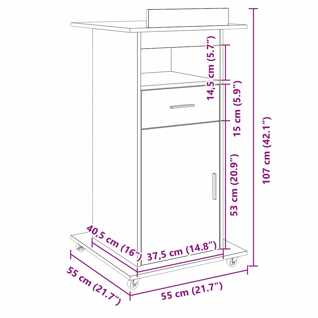 Podium Altholz Holzwerkstoff 55 x 55 x 107 cm