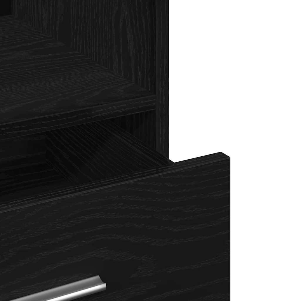 Podium Schwarz Eichen-Optik Holzwerkstoff 55 x 55 x 107 cm