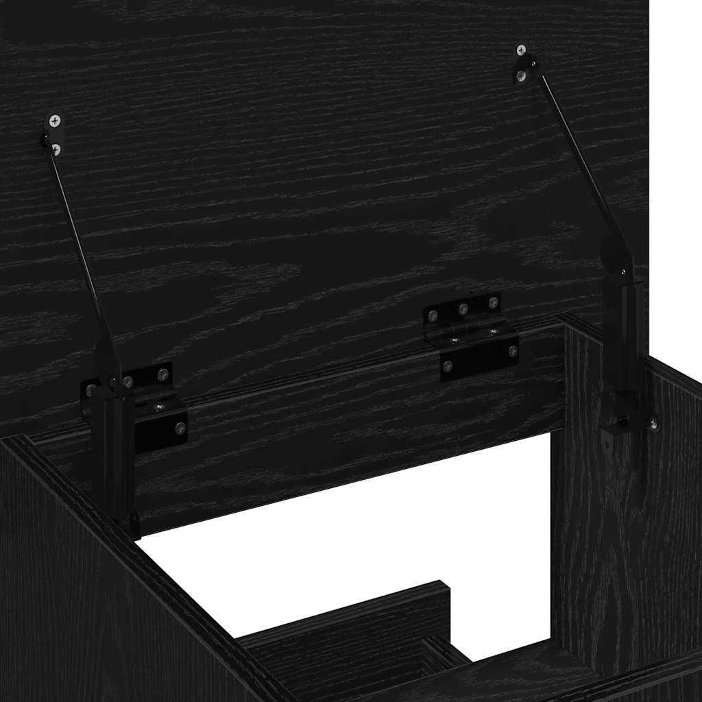 Podium Schwarz Eichen-Optik Holzwerkstoff 55 x 55 x 107 cm