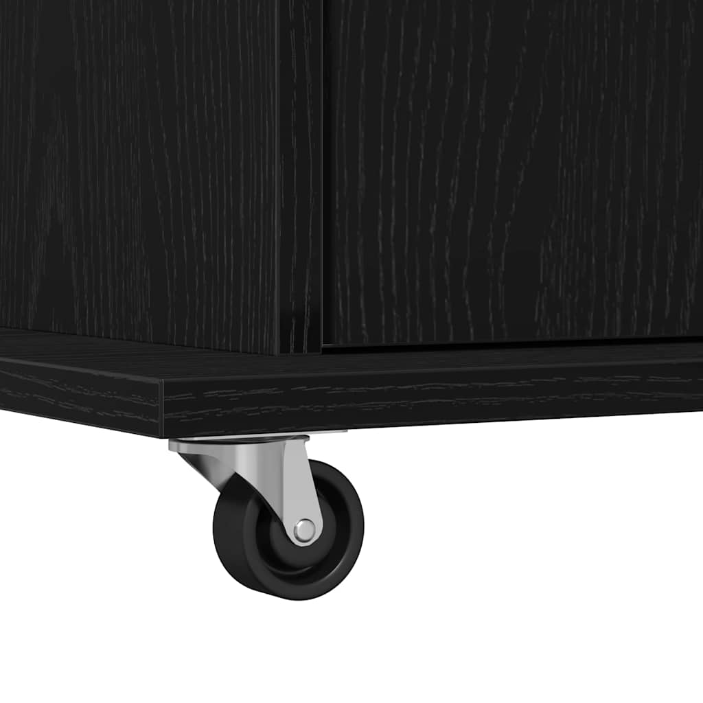 Podium Schwarz Eichen-Optik Holzwerkstoff 55 x 55 x 107 cm