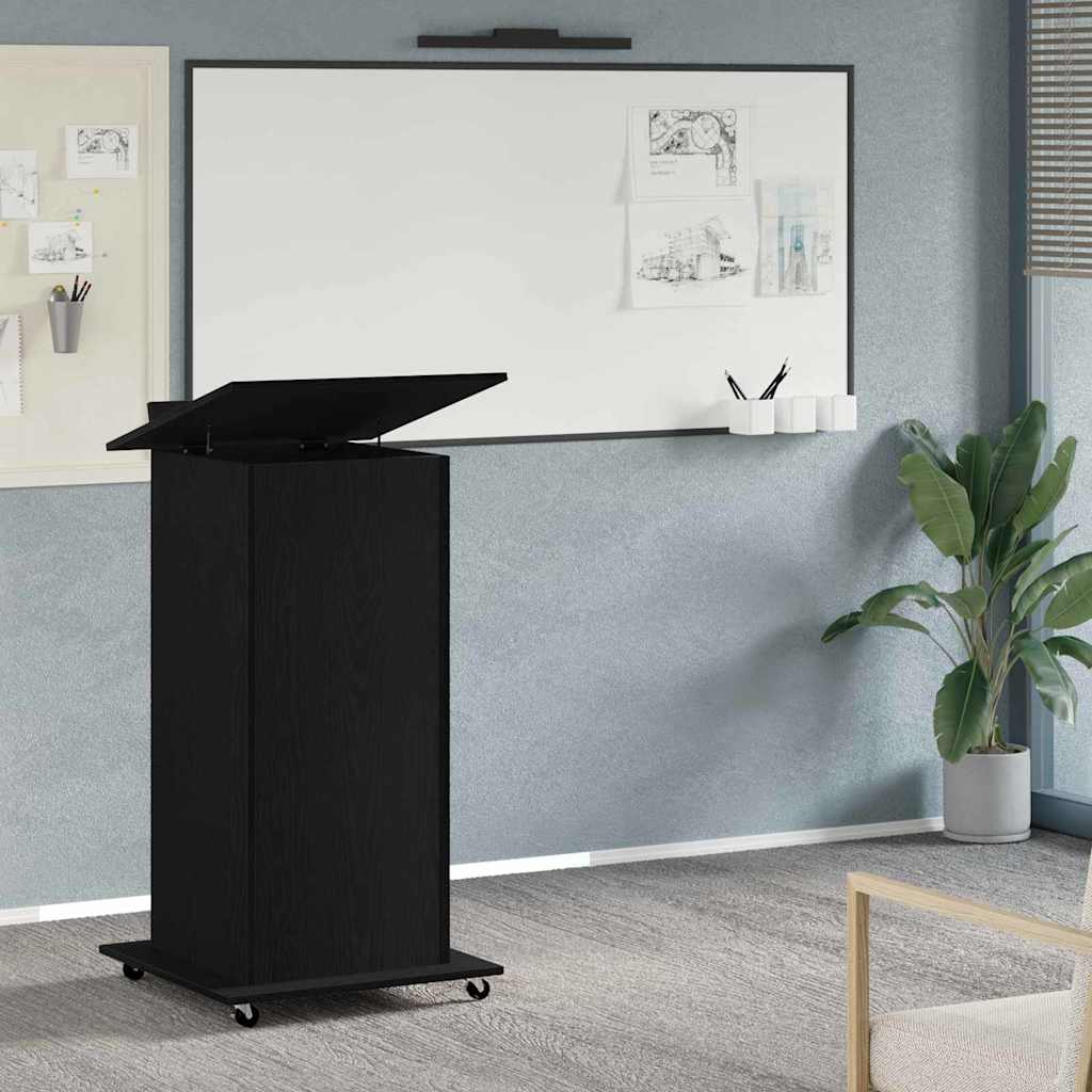 Podium Schwarz Eichen-Optik Holzwerkstoff 55 x 55 x 107 cm