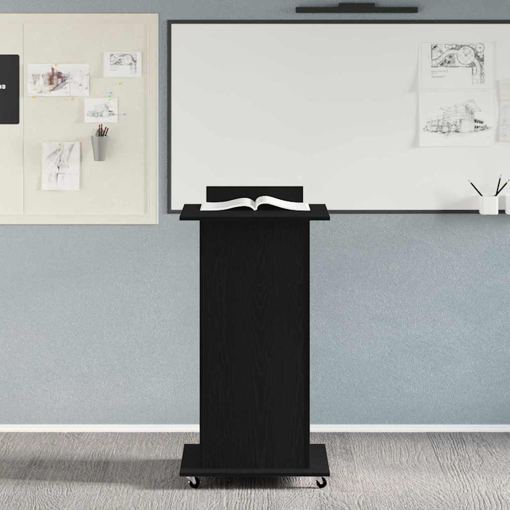 Podium Schwarz Eichen-Optik Holzwerkstoff 55 x 55 x 107 cm