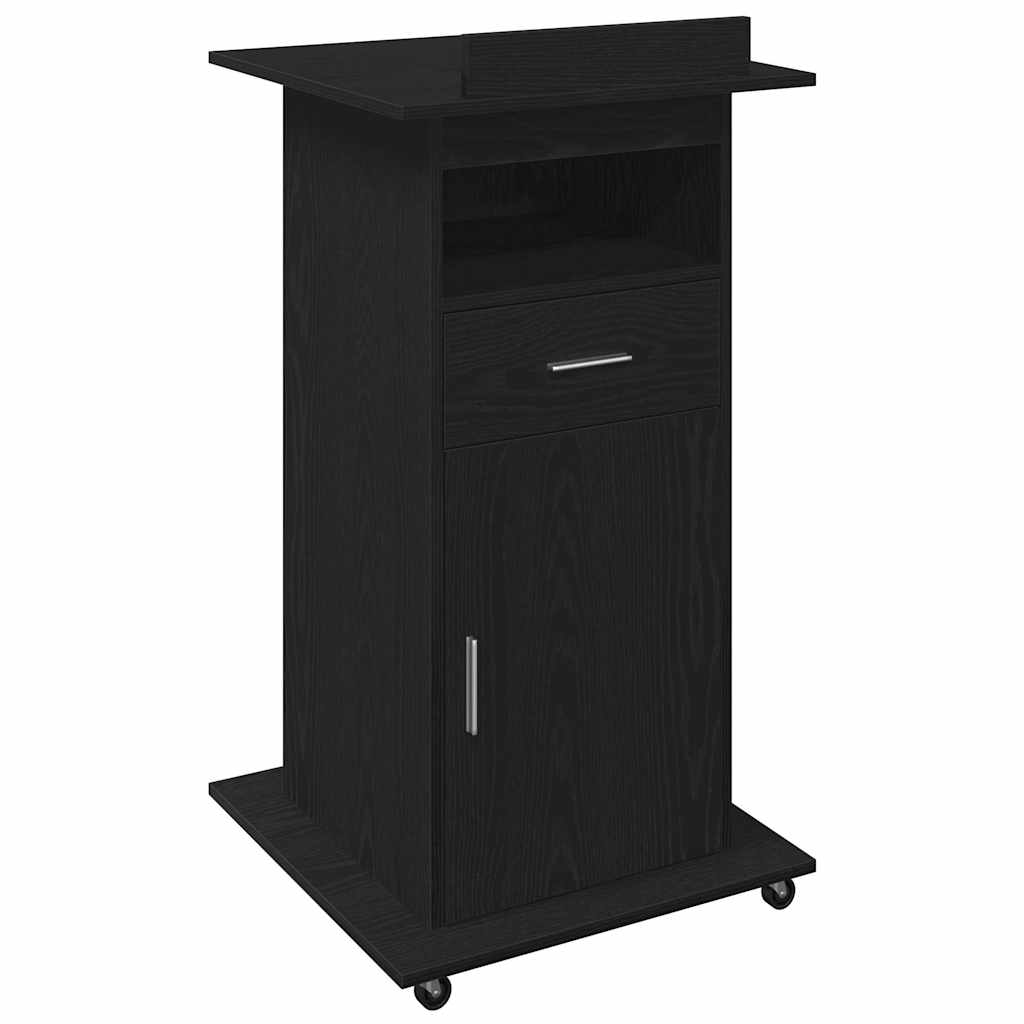 Podium Schwarz Eichen-Optik Holzwerkstoff 55 x 55 x 107 cm