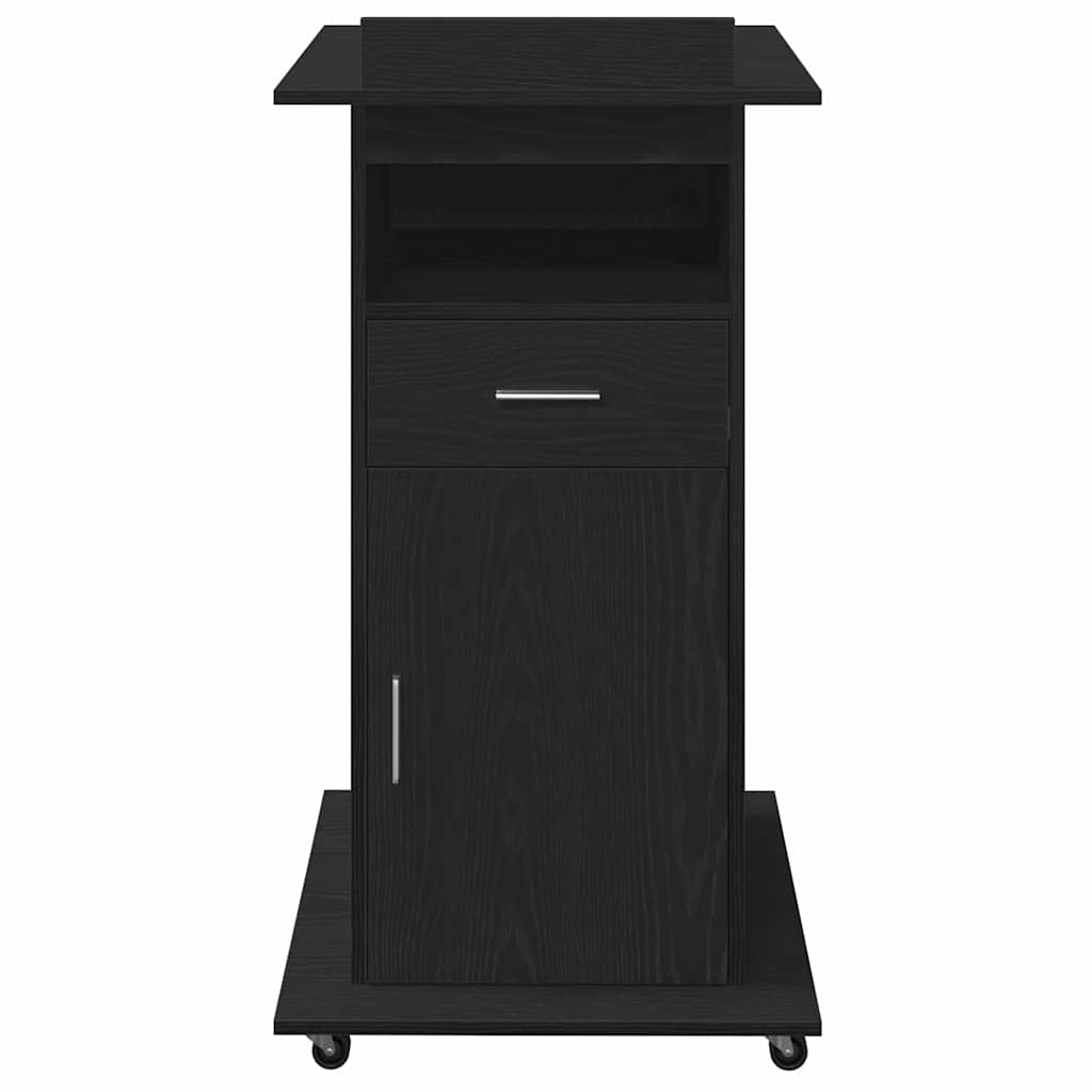 Podium Schwarz Eichen-Optik Holzwerkstoff 55 x 55 x 107 cm