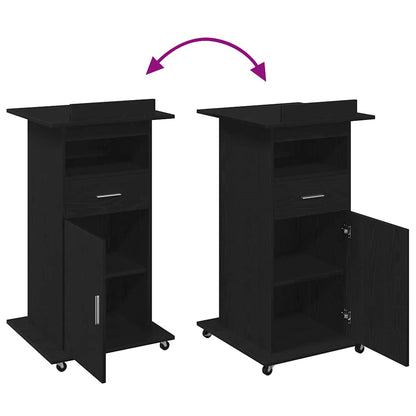 Podium Schwarz Eichen-Optik Holzwerkstoff 55 x 55 x 107 cm