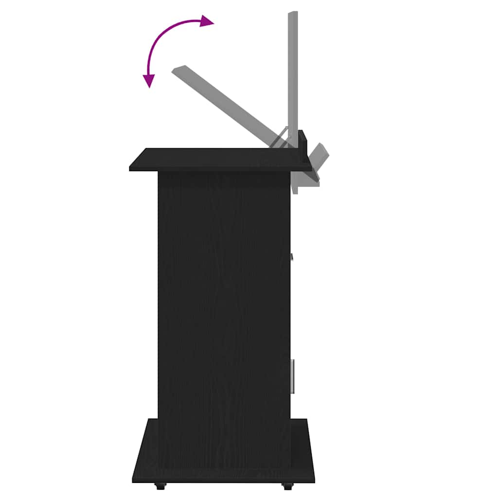 Podium Schwarz Eichen-Optik Holzwerkstoff 55 x 55 x 107 cm