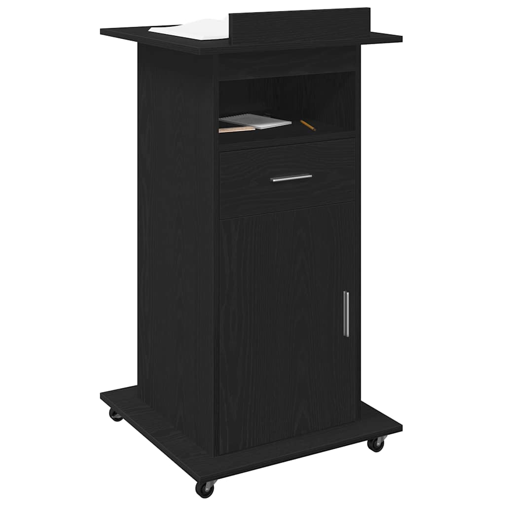 Podium Schwarz Eichen-Optik Holzwerkstoff 55 x 55 x 107 cm