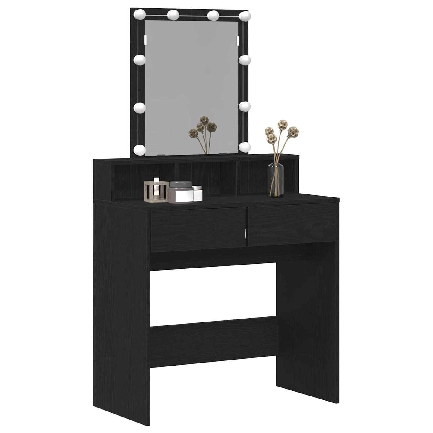 Schminktisch Schwarz Eichen-Optik 80 x 41 x 144,5 cm