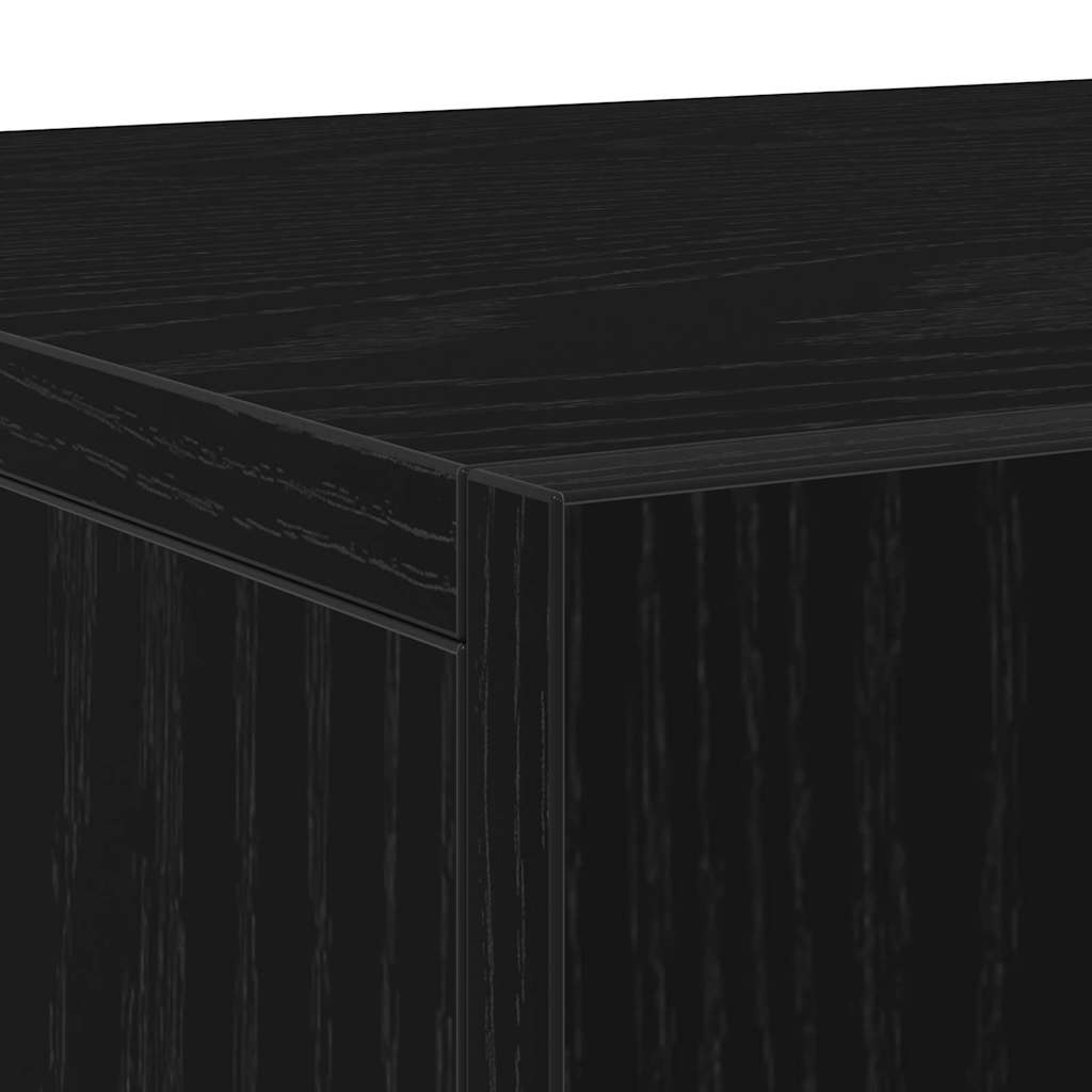 Sideboard Schwarz Eichen-Optik 90 x 34 x 80 cm Holzwerkstoff