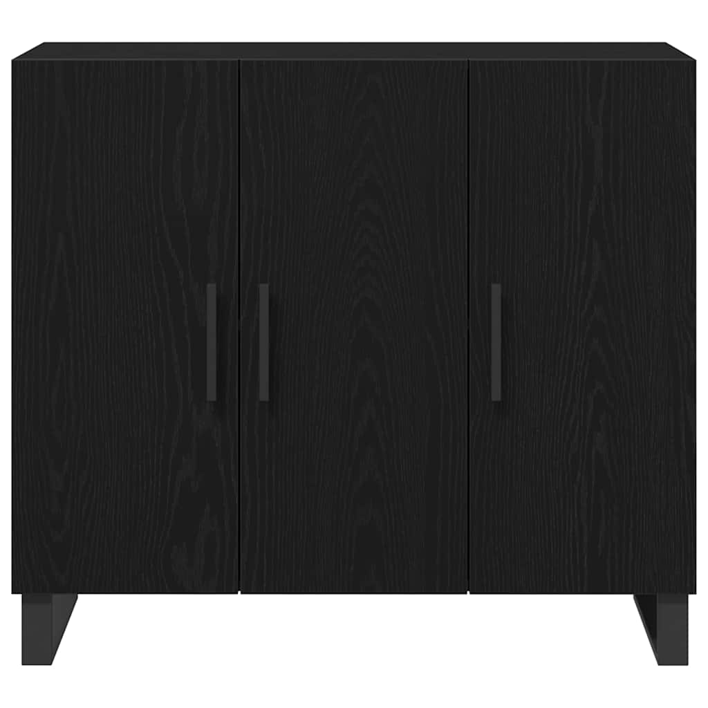 Sideboard Schwarz Eichen-Optik 90 x 34 x 80 cm Holzwerkstoff