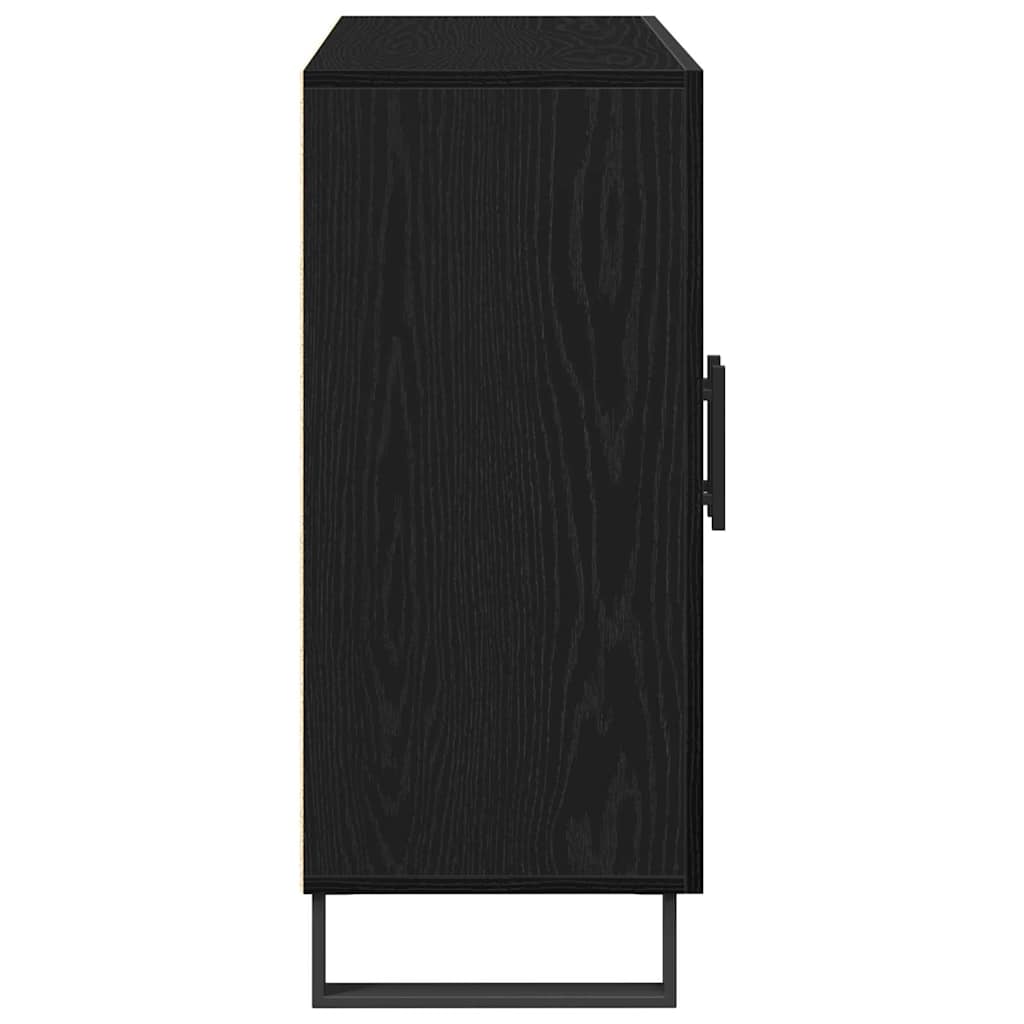 Sideboard Schwarz Eichen-Optik 90 x 34 x 80 cm Holzwerkstoff