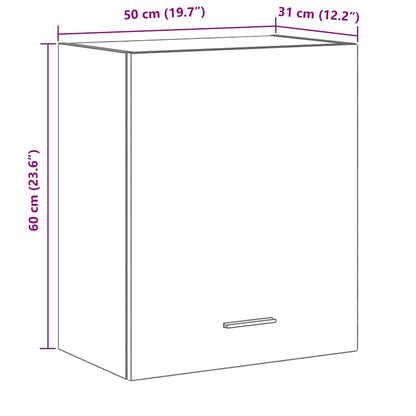 Hängeschrank Schwarz Eichen-Optik 50 x 31 x 60 cm Holzwerkstoff