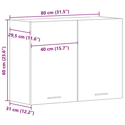Hängeschrank Lyon Schwarz Eichen-Optik 80 x 31 x 60 cm