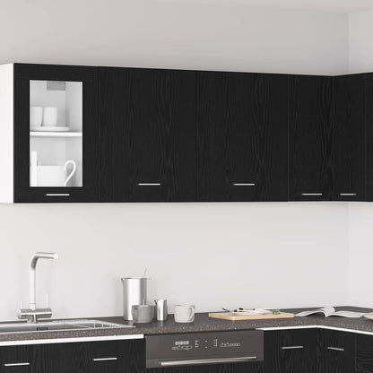 Hängeschrank Lyon 2 stk. Schwarz Eichen-Optik Holzwerkstoff